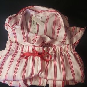 Victoria's Secret Red and Pink Striped Sleepwear